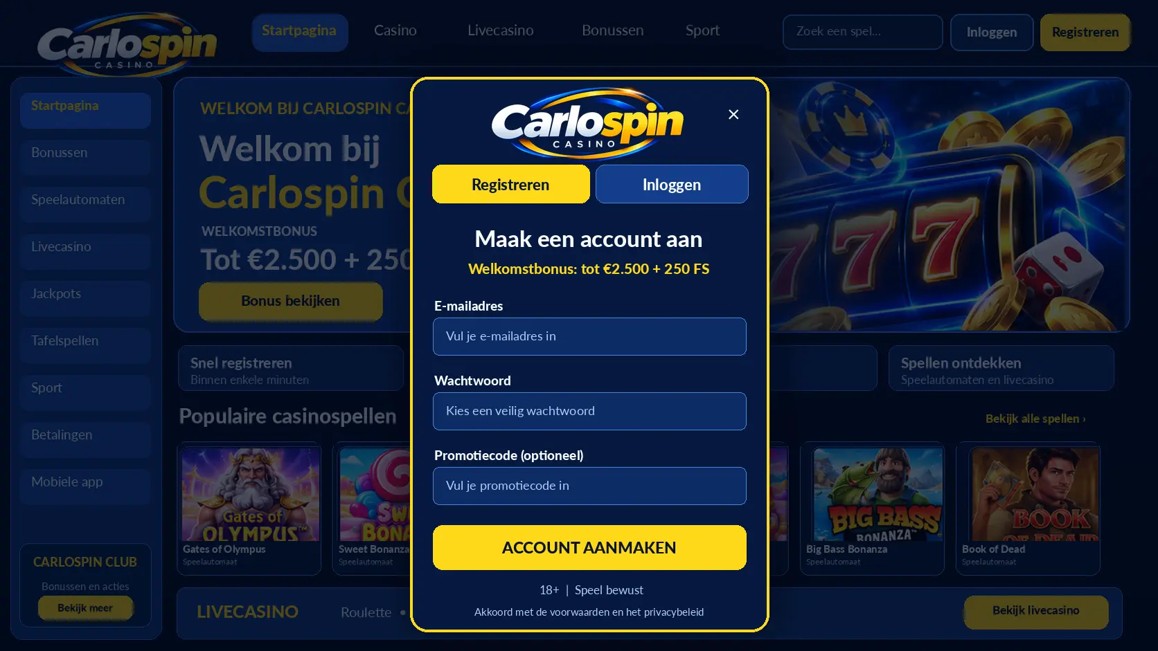 Carlospin Casino Review: Slots, Live Games en Betalingen image 2