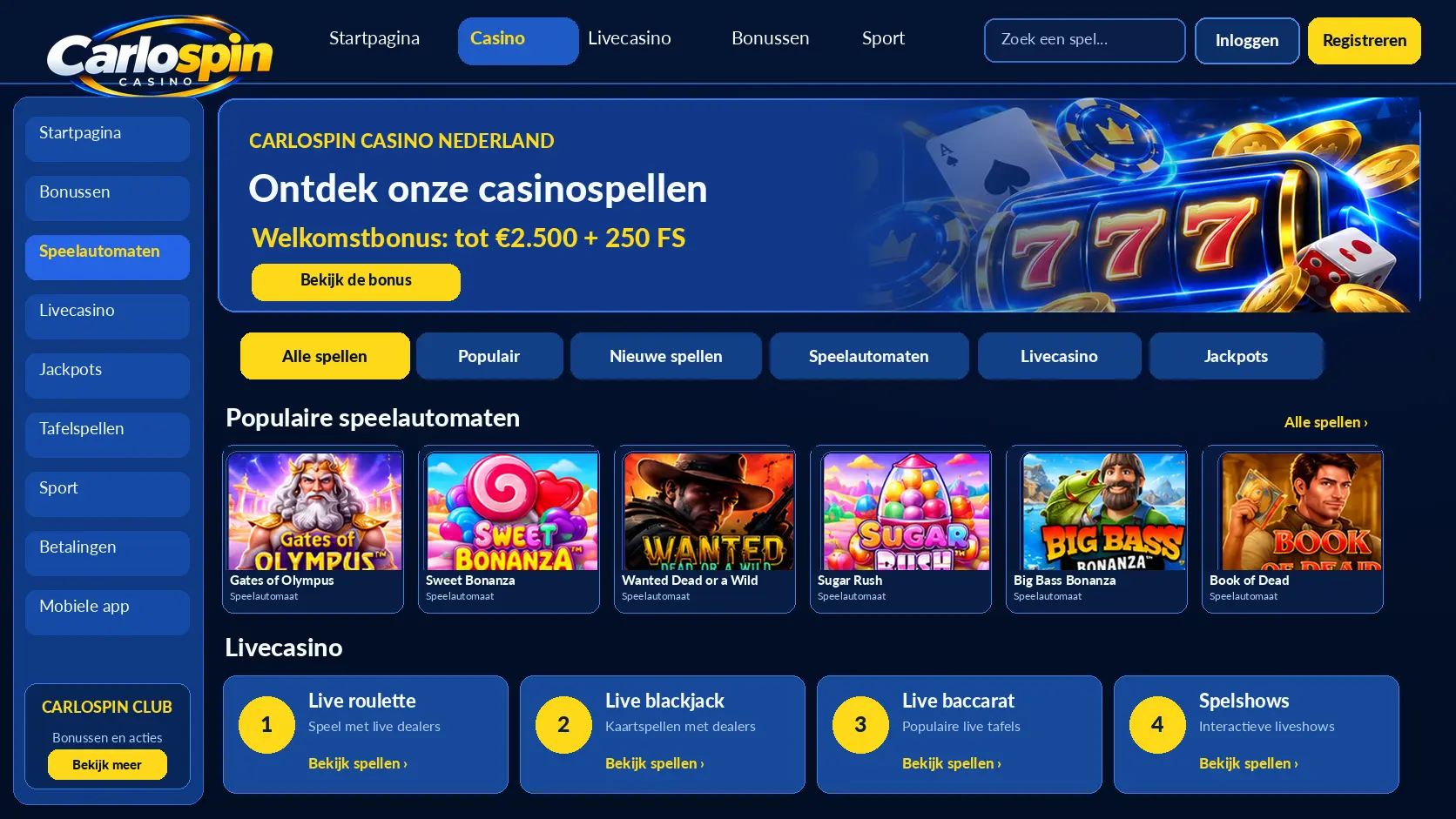 Carlospin Casino Review: Slots, Live Games en Betalingen image 3